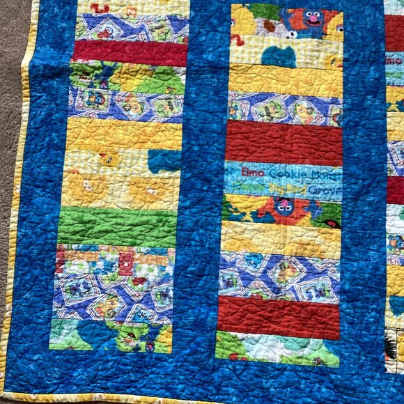 Elmo Sesame Street Handmade Baby Boy Toddler Quilt Comforter Blanket Bedding - Picture 5 of 8
